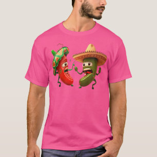 Schattigee Cartoon Mexicaanse kruiden die Mexicaan T-shirt