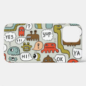 Schattigee Cartoon Monsters: Naadloze Achtergrond Case-Mate iPhone Case (Achterkant (horizontaal))