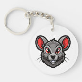 Schattigee Cartoon Mouse Face Sleutelhanger - Scha (Voorkant)