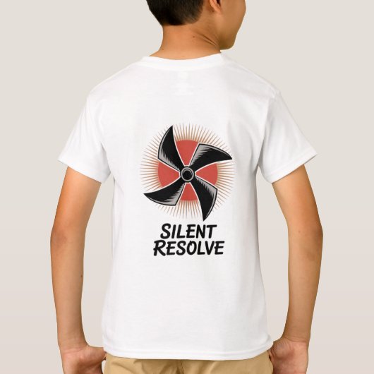 Schattigee Cartoon Ninja Boy met Zwaard – Action P T-shirt (Achterkant)