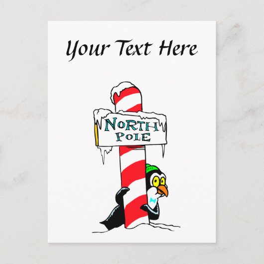 Schattigee Cartoon Noordpool Pinguïn Briefkaart (Voorkant)