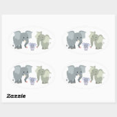 Schattigee Cartoon Olifant Familie Sticker (Vel)