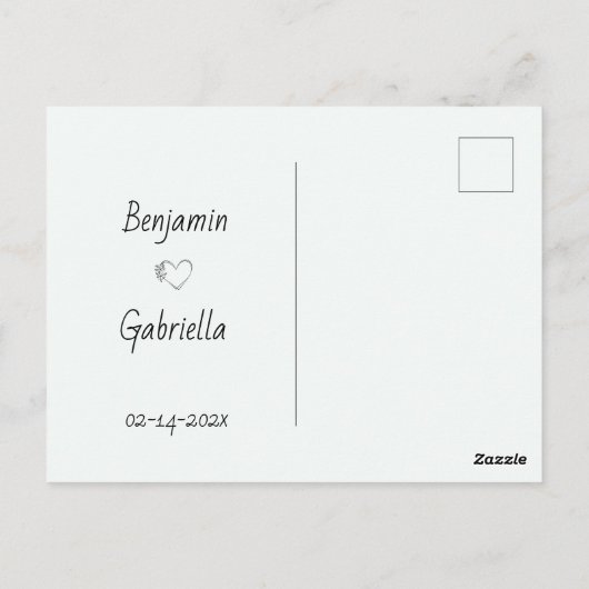 Schattigee Cartoon Olifant Lover Hart Valentijnsda Briefkaart (Achterkant)