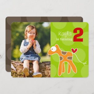 Schattigee Cartoon Oranje Giraffe Foto Kind's Verj Kaart