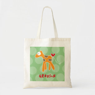 Schattigee Cartoon Oranje Giraffe Liefde Leuke Sti Tote Bag
