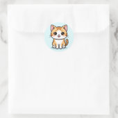 Schattigee Cartoon Oranje Tabby Cat Ronde Sticker (Tas)