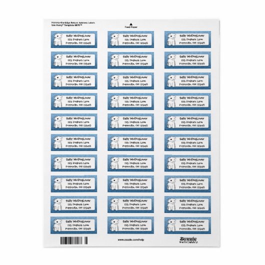 Schattigee Cartoon Oud Engels Sheepdog Etiket (Full Sheet)