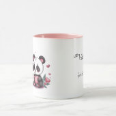Schattigee Cartoon Panda Lovers Hearts Valentijn's Mok (Midden)