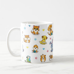 Schattigee Cartoon Pet Pattern Coffee Mok