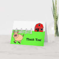 Schattigee Cartoon Pig dank u kaart