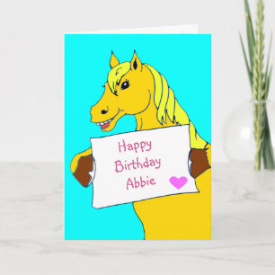 Schattigee Cartoon Pony met Bericht Verjaardag Kaart