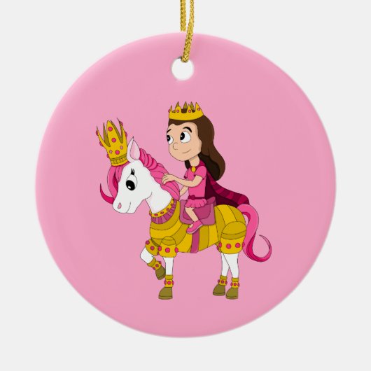 Schattigee cartoon prinses keramisch ornament (Voorkant)
