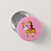 Schattigee cartoon prinses ronde button 3,2 cm (Voorkant /achterkant)