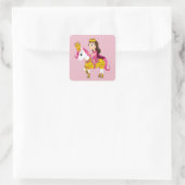 Schattigee cartoon prinses vierkante sticker (Tas)