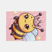 Schattigee Cartoon Queen Bee Fleece Deken (Voorkant (Horizontaal))