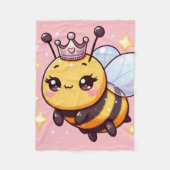 Schattigee Cartoon Queen Bee Fleece Deken (Voorkant)