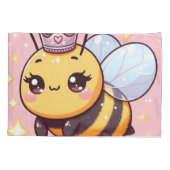 Schattigee Cartoon Queen Bee Kussensloop (Achterkant-Links)