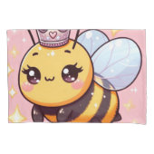 Schattigee Cartoon Queen Bee Kussensloop (Voorkant-Links)