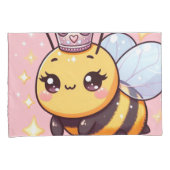Schattigee Cartoon Queen Bee Kussensloop (Voorkant-Rechts)