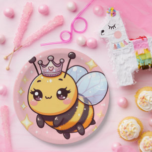 Schattigee Cartoon Queen Bee Papieren Bordje