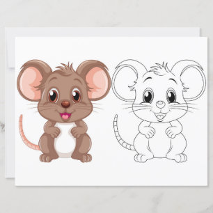 Schattigee cartoon rat kleurplaat
