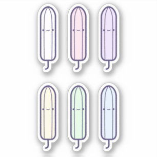 Schattigee Cartoon regenboog tampons set eerste pe Sticker