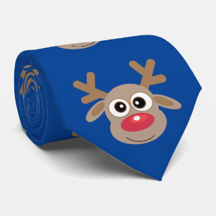 Schattigee Cartoon rendierpatroon Kerstplezier Bla Stropdas