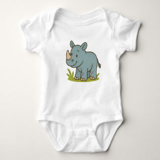 Schattigee Cartoon Rhino T-shirt voor kinderen