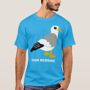 Schattigee Cartoon Seagull Graphic Aangepaste Beri T-shirt