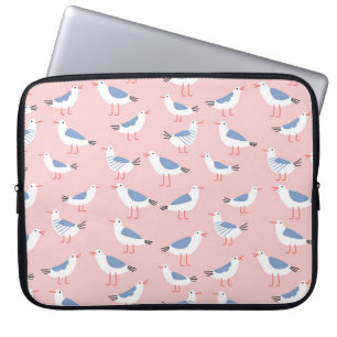 Schattigee Cartoon Seagulls Naadloze Patroon Laptop Sleeve