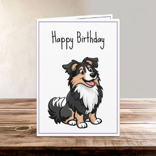Schattigee Cartoon Sheltie Shetland Shepherd Verja Kaart