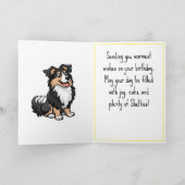 Schattigee Cartoon Sheltie Shetland Shepherd Verja Kaart (Binnen)