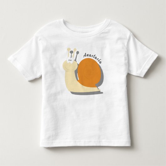 Schattigee Cartoon slak gepersonaliseerd peuter T- Kinder Shirts (Voorkant)