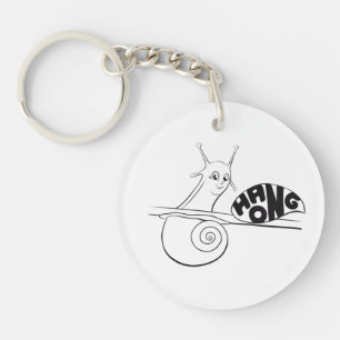 Schattigee Cartoon slak op een Plant met een posit Sleutelhanger