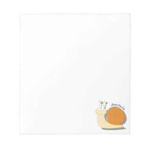 Schattigee Cartoon Snail Gepersonaliseerd Notitieb Notitieblok