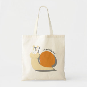 Schattigee Cartoon Snail Gepersonaliseerde Canvas Tote Bag