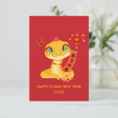 Schattigee Cartoon Snake Blessing Good Luck & Rich (Staand voorkant)