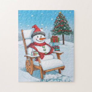 Schattigee Cartoon Sneeuwman Legpuzzel