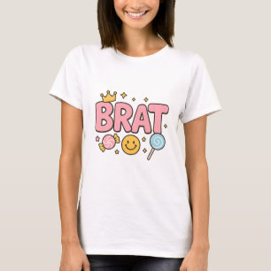Schattigee Cartoon Snoep en kroon T-shirt