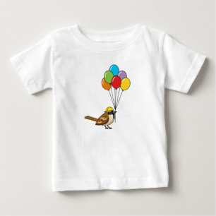 Schattigee Cartoon Sparrow met ballonnen