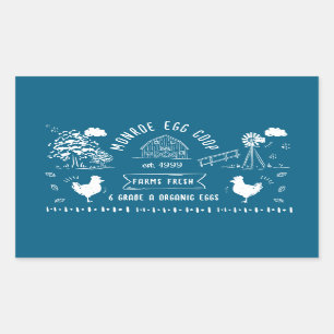 Schattigee Cartoon stijl Doodle rustiek ei karton Rechthoekige Sticker