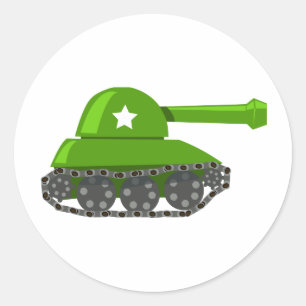 Schattigee Cartoon Tank Ronde Sticker