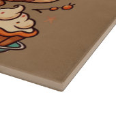 Schattigee Cartoon Thanksgiving kalkoen en pompoen Snijplank (Hoek)