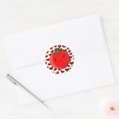 Schattigee Cartoon Tomaat Liefhebber Ronde Sticker (Envelop)