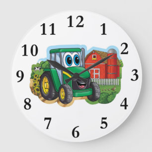 Schattigee Cartoon Tractor Grote Klok