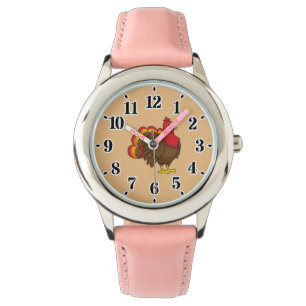 Schattigee Cartoon Turkije Horloge