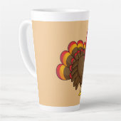 Schattigee Cartoon Turkije Latte Mok (Linkerhoek)