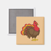Schattigee Cartoon Turkije Magneet (Voorkant / Achterkant)