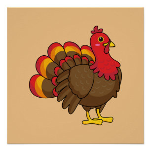 Schattigee Cartoon Turkije Perfect Poster