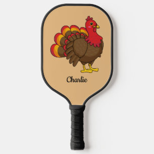 Schattigee Cartoon Turkije personaliseren Pickleball Paddle